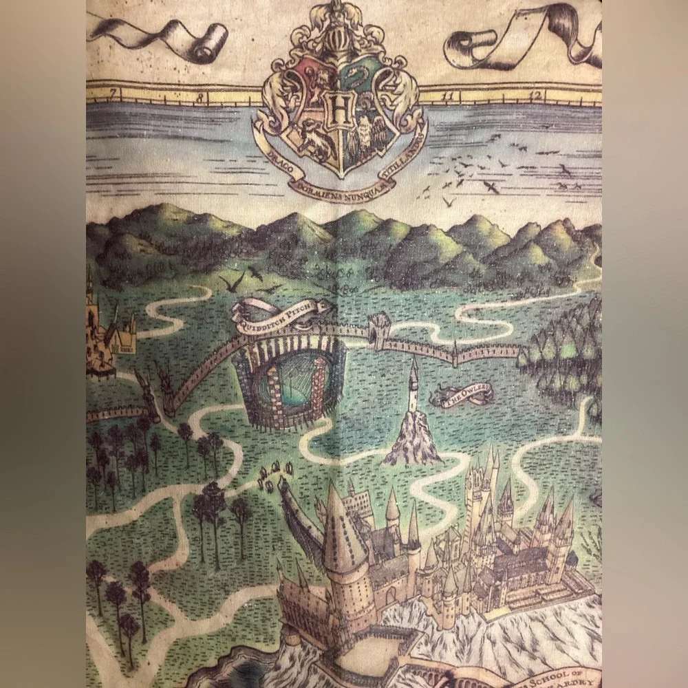 NWOT Harry Potter Enchanted Map Tapestry - Green and Brown 36 x 24